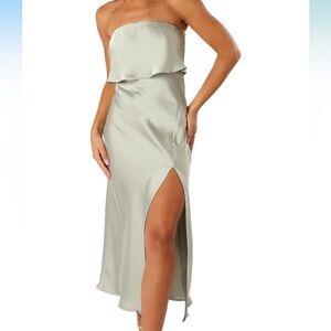 Petal & Pup satin midi dress - Sage green